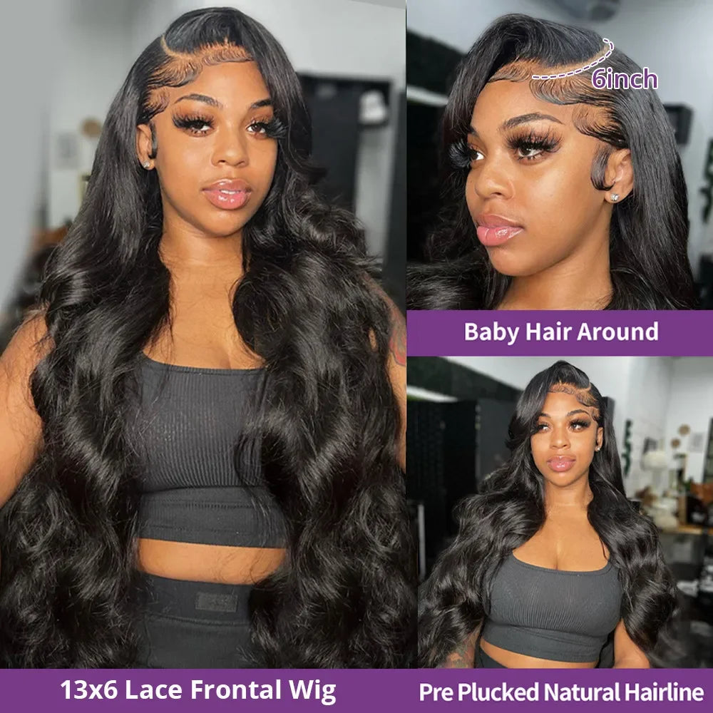 30 40 Inch Body Wave 13x6 HD Lace Frontal Wig Human Hair 13x4 Lace Front Wigs 4x4 5x5 360 Brazilian Pre Plucked Lace For Women