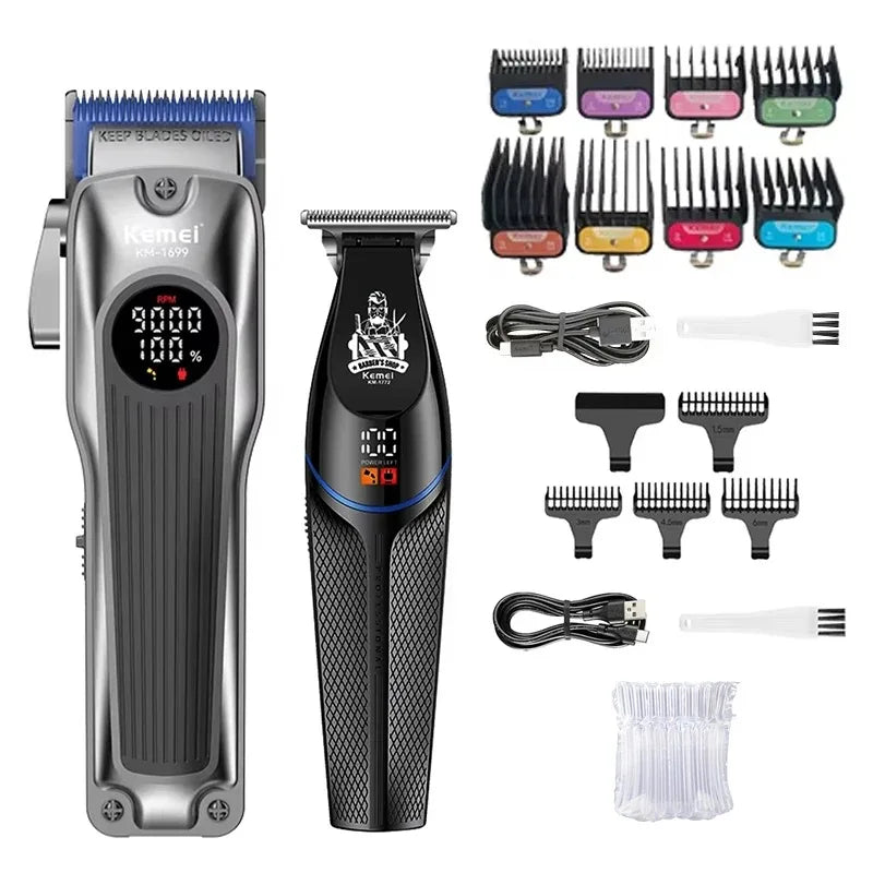 Kemei KM-1699 Electric Hair Clippers KM-1772 USB Rechargeable Hair Trimmer KM-T366 Men Shaver Cordless Haircut Machine 9000rpm