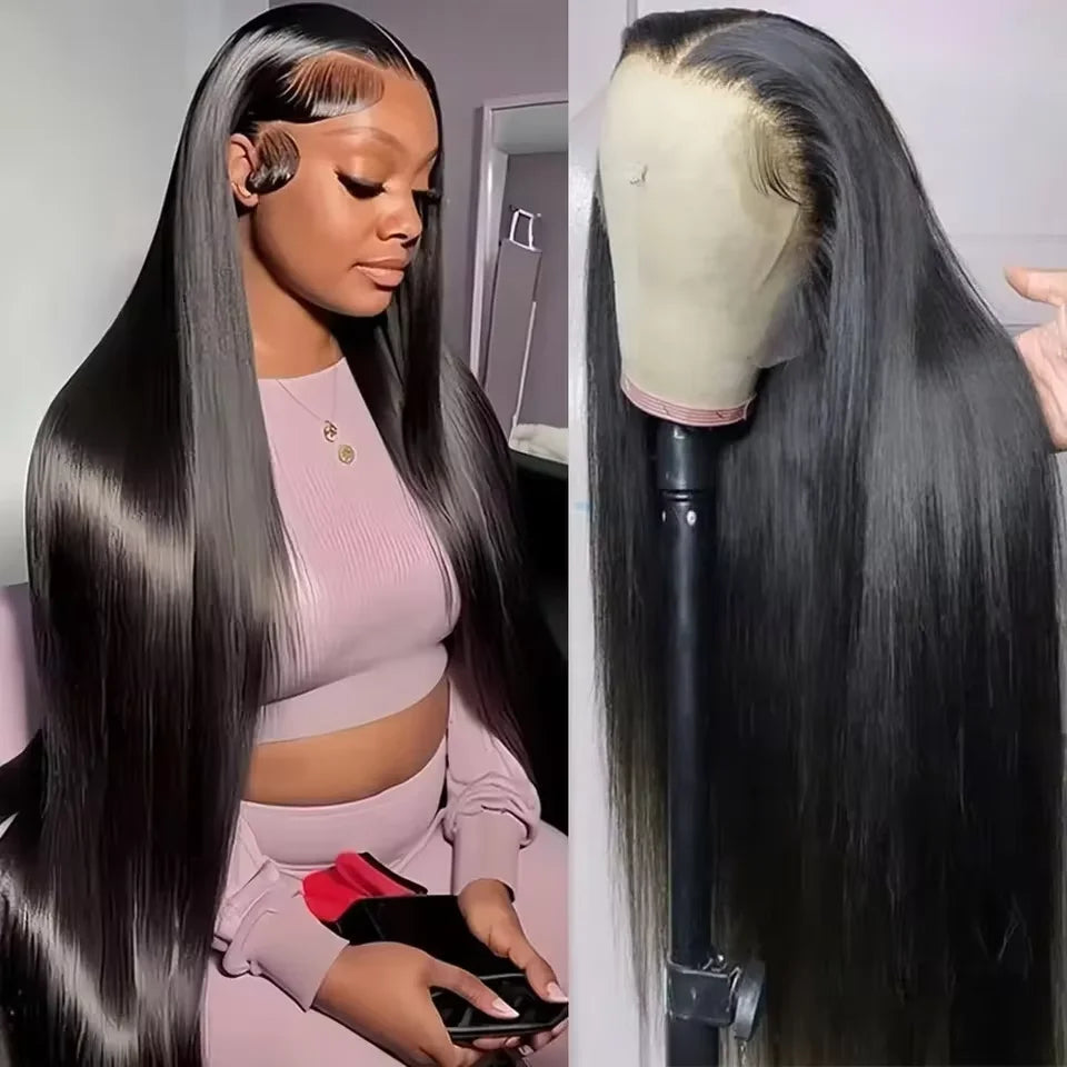 250 Density 30 40 Inch Bone Straight Lace Frontal Human Hair Wigs Brazilian 13x6 13x4 Transparent HD Lace Front Wigs For Women