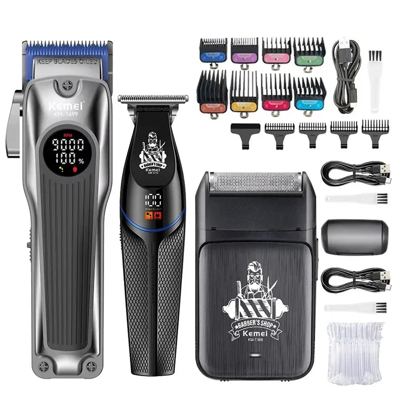 Kemei KM-1699 Electric Hair Clippers KM-1772 USB Rechargeable Hair Trimmer KM-T366 Men Shaver Cordless Haircut Machine 9000rpm