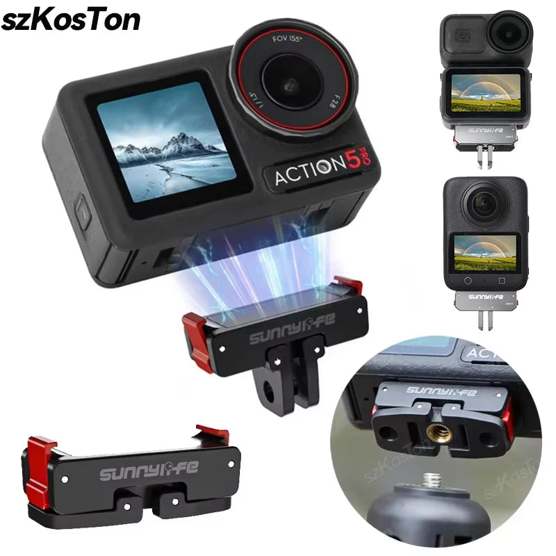Magnetic Adapter For DJI Osmo Action 5 Pro OSMO 360 / NANO Quick-release Plate for DJI Action 6 4 3 Camera Expansion Accessories