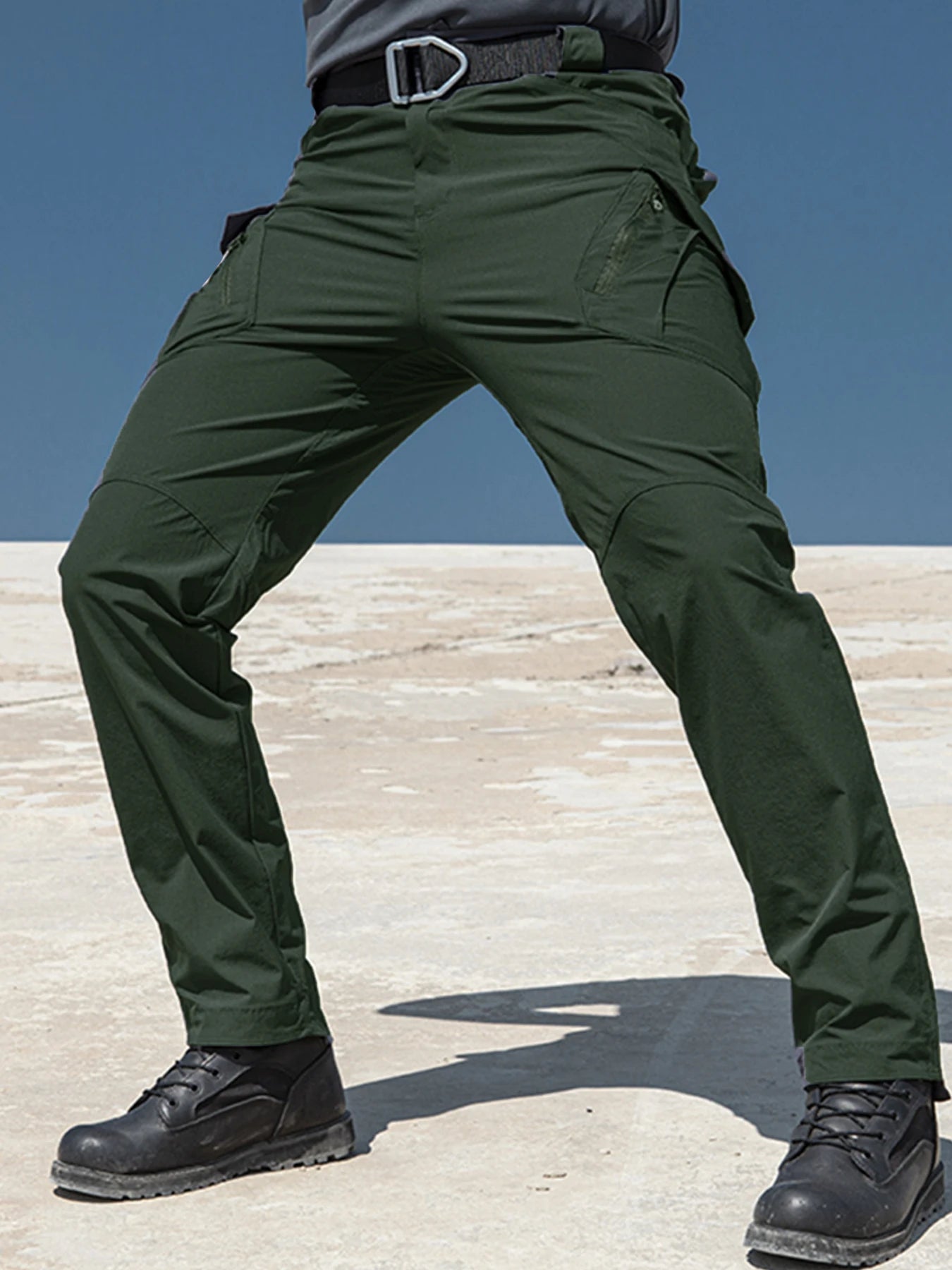 New Large Pocket Loose Overalls Men's Outdoor Sports Jogging Tactical Pants Elastic Waist Pure Cotton Casual Work Pants
