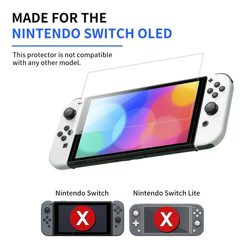 Screen Protector Tempered Glass Compatible with Nintendo Switch OLED 9H HD Clear Protector Film for NS Switch OLED Accessories